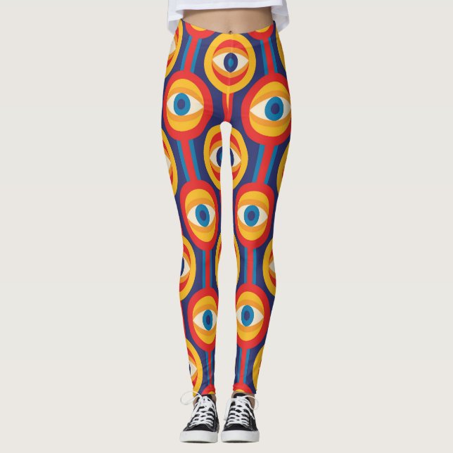 Legging Moderno do século médio: geométrica abstrato. (Frente)
