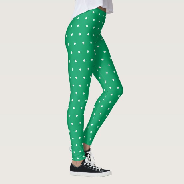 Legging Moderno Elegante Irlandês Shamrock Green Clover (Direita)