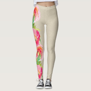 Legging Moderno Floral Rústico Colorido Aquarela