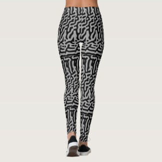Legging Moderno Grey e Preto Clássico Elegante