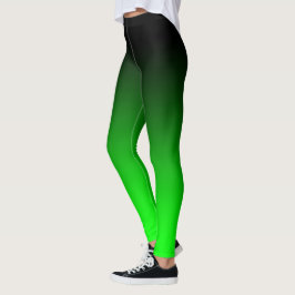Legging Moderno Minimalista Gradiente Preto Limão Verde