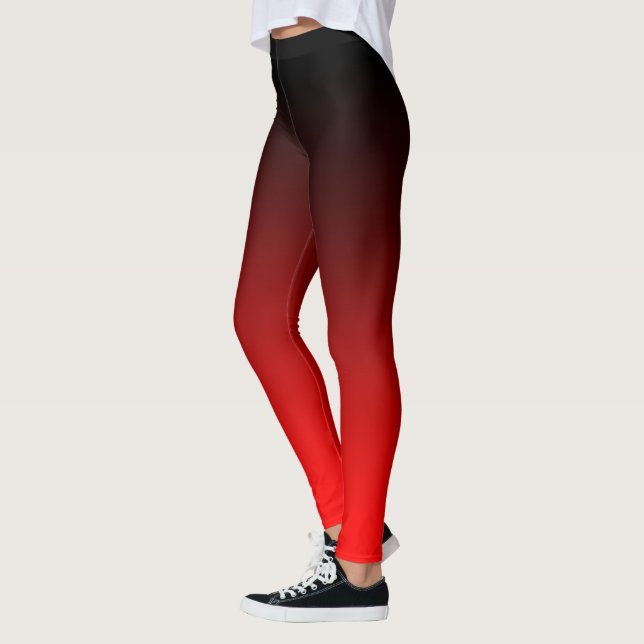 Legging Moderno Minimalista Gradiente Preto Vermelho (Esquerda)