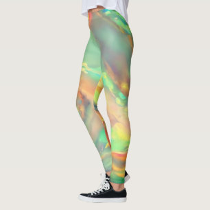 Legging Moderno opal holográfico falso brilhante colorido