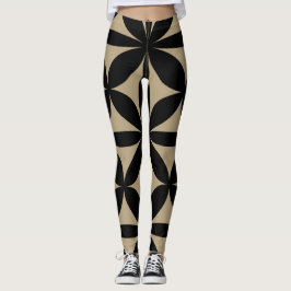Legging Moderno preto e bronzeado / Impressão retroativo