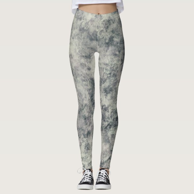 Legging Moderno Texturizado Abstrato Verde Sage Lavanda Ci (Frente)