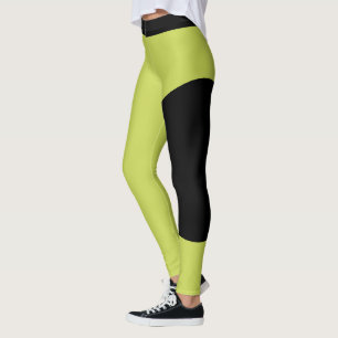 Legging Moderno Verde Preto Elegante Nome Personalizado Fe