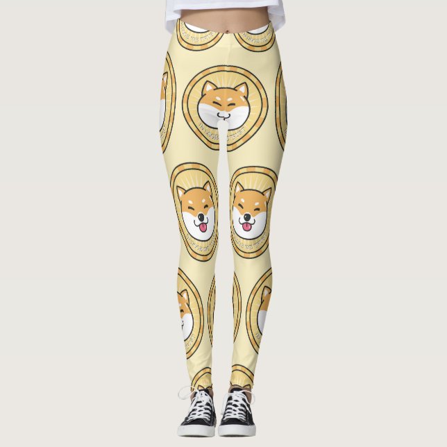 Legging Moedas de Cães: Fundo de Moeda Criptográfica (Frente)