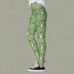 Legging Moldes de tacos de golfe<br><div class="desc">Pernas moldadas divertidas em uma cor verde lisonjeira e lisonjeira para um golfista afiado. O padrão repetitivo é criado por tacos de golfe cruzados e bolas de golfe, em fundo verde.</div>