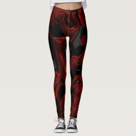 Legging Molhe a pintura grossa vermelha e preta do olhar
