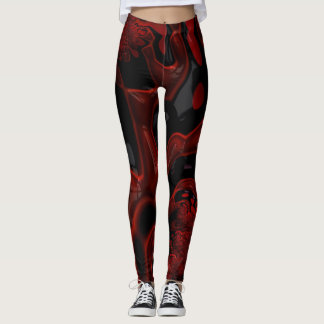 Legging Molhe a pintura grossa vermelha e preta do olhar