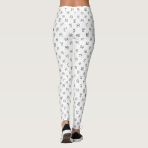 Legging Momentos de Casamento de Bonecos Palito – Preto no