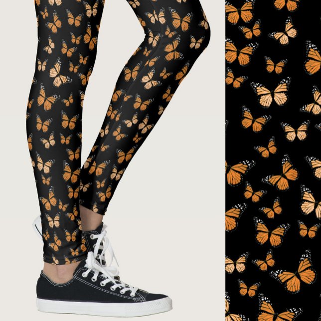 Legging Monarch Butterflies Black Whimsical Patterned (Criador carregado)