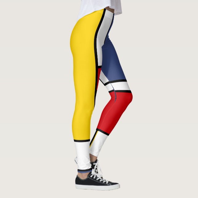Legging Mondrian Inspirou Arte de Estilo Geométrico Modern (Direita)