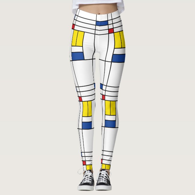 Legging Mondrian Minimalist Geométrico De Stijl Modern Art (Frente)