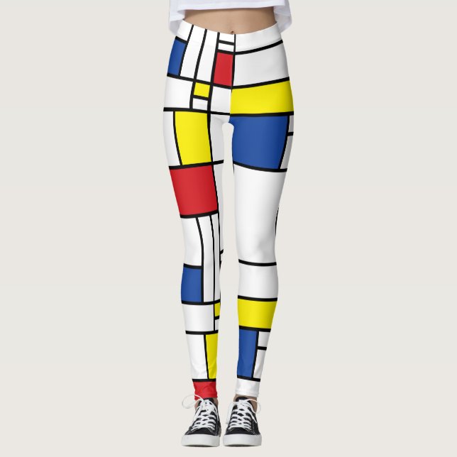 Legging Mondrian Minimalist Geométrico De Stijl Modern Art (Frente)