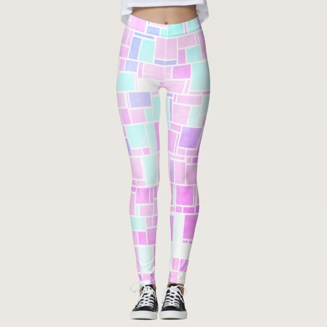 Legging Mondrian Pastel 2 (Frente)