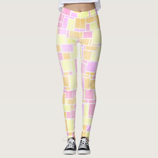 Legging Mondrian Pastel 4 (Frente)