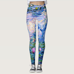 Legging Monet: Lírios d'água 1919, famosa pintura,
