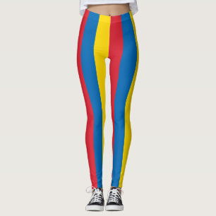 Legging Mongólia - Cores de Bandeiras Nacionais Verticais
