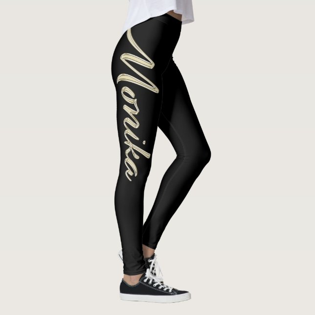 Legging Monika white gold Handwriting Hose (Direita)