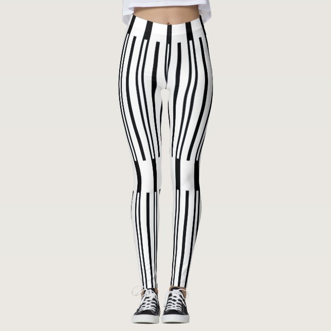 Legging Mono caneleiras modernas das listras (Frente)