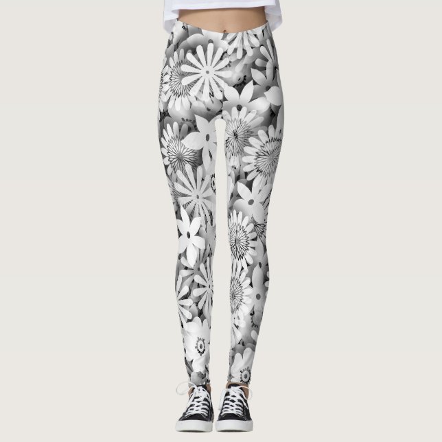 Legging Monocromo do Jardim das Flores de Groovy (Frente)