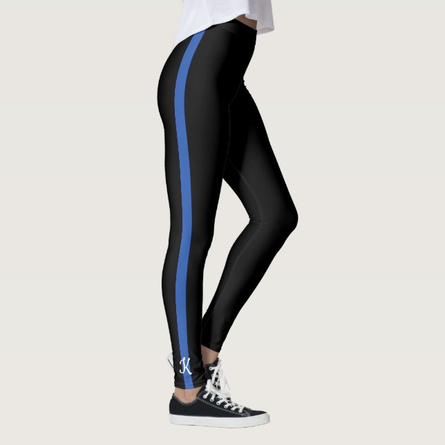 Legging Monograma da Polícia de Linha Azul Fino (Direita)