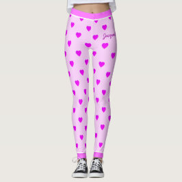 Legging Monograma de Corações a Rosa