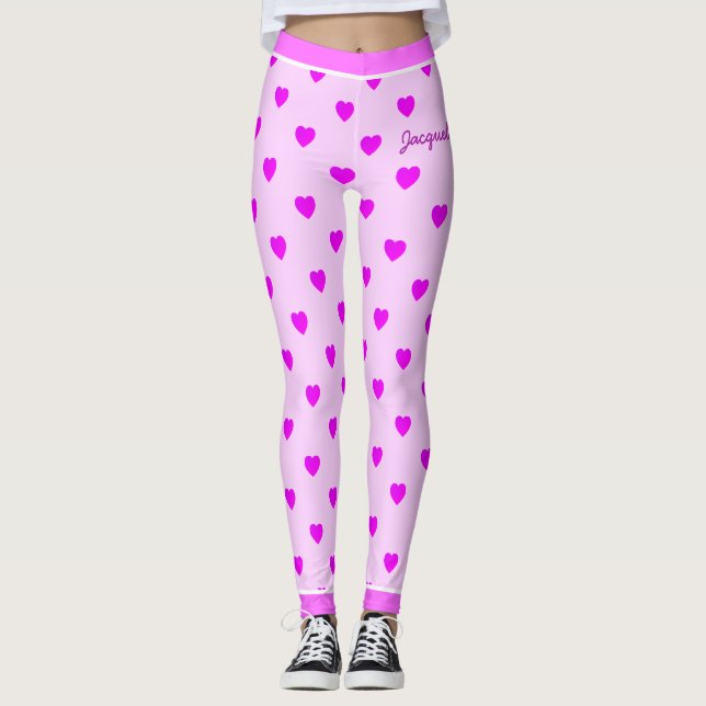 Legging Monograma de Corações a Rosa (Frente)