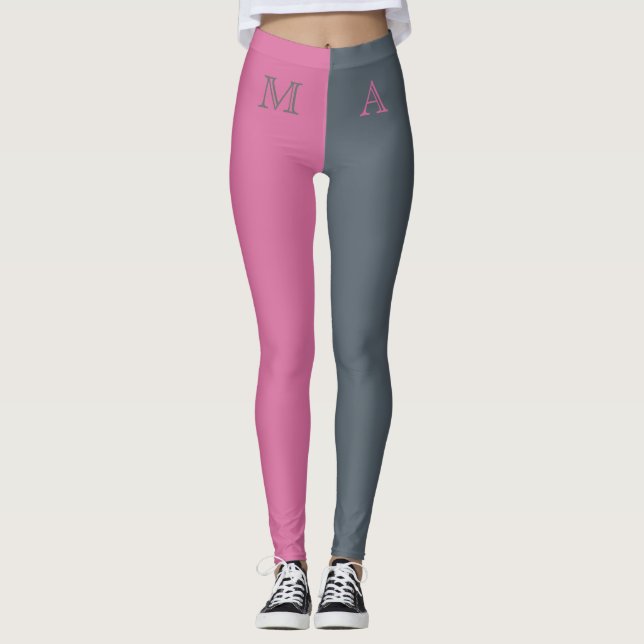 Legging Monograma de dois tons personalizados (Frente)