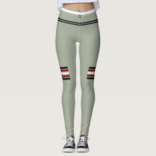Legging Monograma desportivo 1 Design/Cinza Vermelha Preta