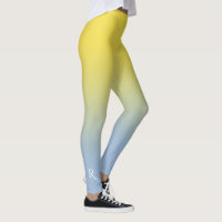 Monograma elegante de gradiente amarelo a azul cla