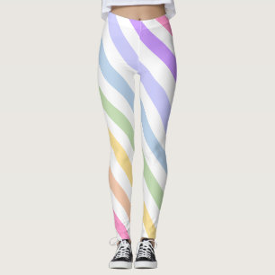 Legging Monograma em Círculo Branco Banhas Arco-íris Paste