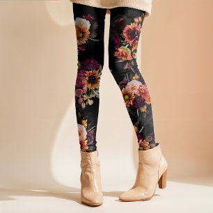 Legging Monograma Floral Laranja Fúcsia Elegante