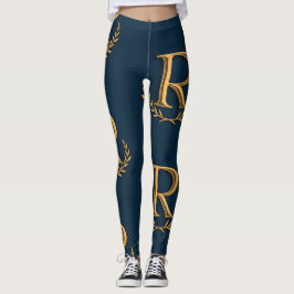 Legging Monograma inicial personalizado em Dourado no Mari