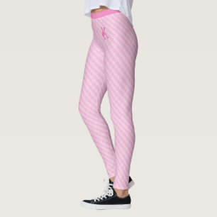 Legging Monograma Personalizado do Padrão Gingham, Girly V