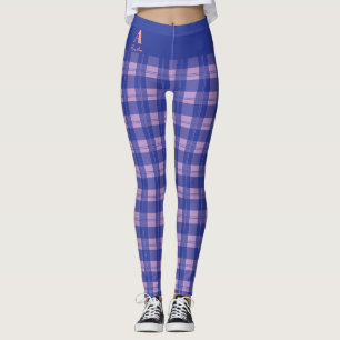 Legging Monograma Personalizado Roxo xadrez