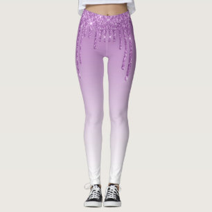 Legging monograma roxo brilhando