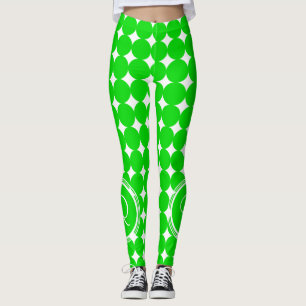 Legging Monograma verde das bolinhas