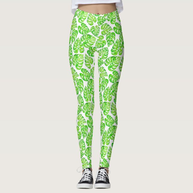 Legging Monstera deixa aquarela (Frente)