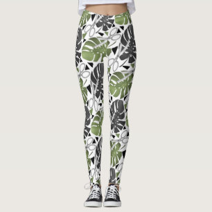 Legging Monstera impressão tropical deixa tesoura exo selv
