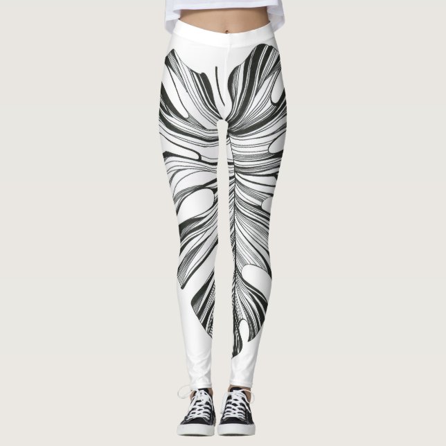 Legging Monstera Leaf: Elemento Natural Tropical. (Frente)
