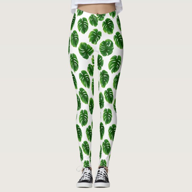 Legging Monstera Leaf Tropical Pattern (Frente)