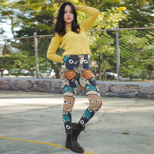 Legging Monstros Assustadores Coloridos