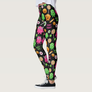 Legging Monstros "Cachorros" e Diversão do Halloween