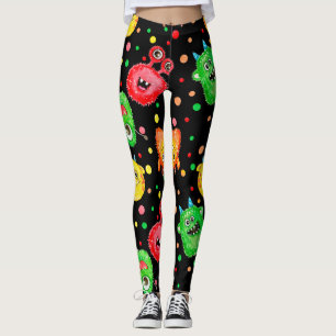 Legging Monstros de Aquarela: Padrão sem costura bonito