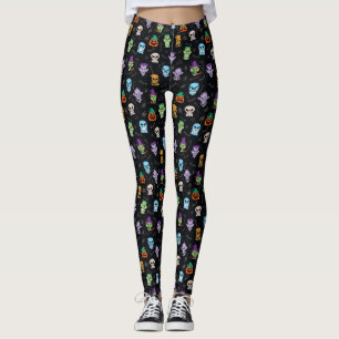 Legging Monstros de Halloween fazer rostos engraçados ass