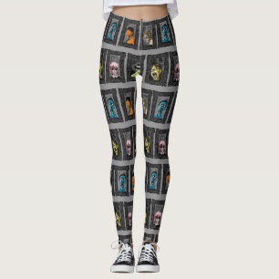 Legging Monstros Retraem Ilustrações Assustadoras Zumbis