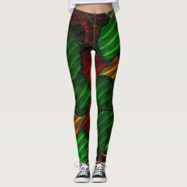 Legging Montagem de abstrato? Stripe, vermelho, verde, ama