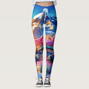Legging Montanha Sakura: Cena de Primavera
